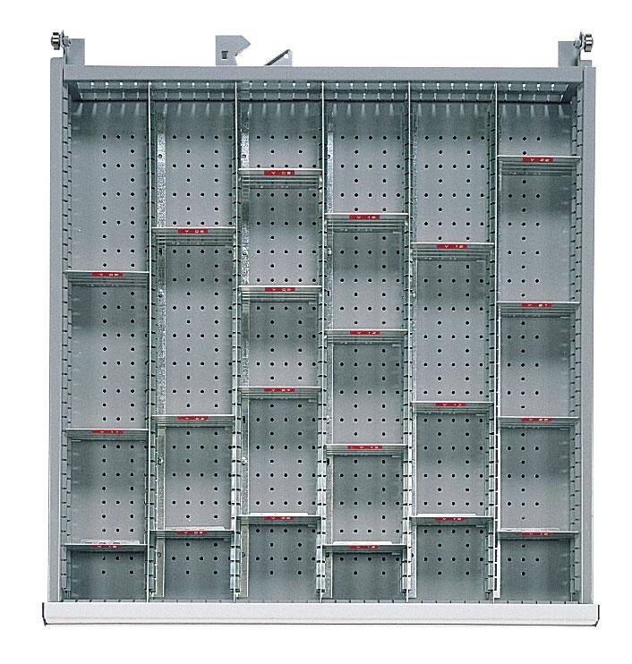 Agencement pour tiroir h.75 mm d'armoire métallique m en casiers amovibles l.90 mm_0