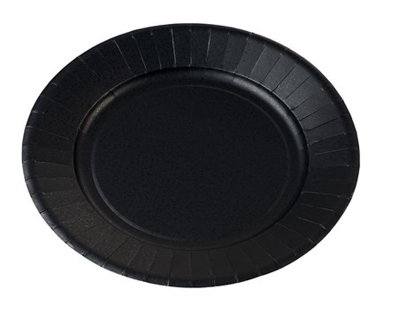 ASSIETTE JETABLE EN CARTON NOIR 23 CM (VENDU PAR 100)