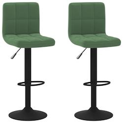 Décoshop26 - Lot de 2 tabourets de bar chaises hautes en velours vert foncé coutures carrées et acier noir DEC029897 - noir 3000257619786_0