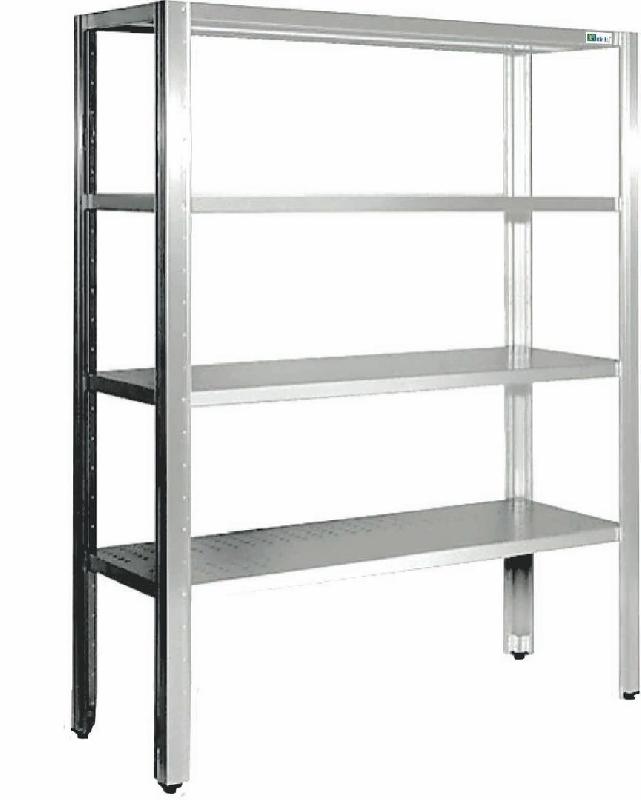 Étagère sur pieds perforée SC-185-D - Dimensions 1800x500x1800 mm - Couleur inox_0