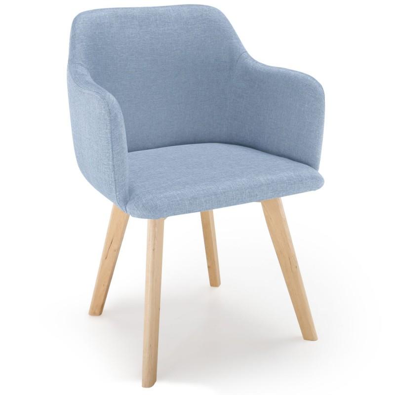 Fauteuil scandinave en tissu Sweet Color 76 cm bleu - Design contemporain et assise confortable - Paris Prix_0
