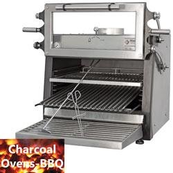 Four charbon de bois pro bbq, gn 1/1 (60 kg/h) - porte relevable/inox - CBQ-060/RX_0