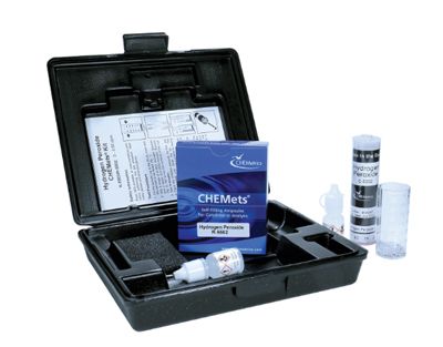 Kit d'analyse visuelle du Peroxyde d'hydrogène 0-0,5 ppm.Type: CHEMets.Kit. 30 unités, marque Chemetrics - Ref.: NBB001_0