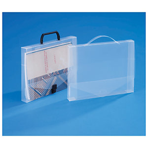 MALLETTE PLASTIQUE TRANSPARENTE SOUPLE 340X260X80 MM