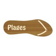 Panneau directionnel - pic bois - compact décor bois teck gravé et peint - longueur : 43 cm_0