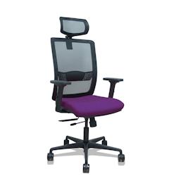 Piqueras y Crespo Silla Haches traslack malla negra asiento bali morado brazos 2D ruedas 65mm cabecero regulable - violet multi-matériau 395TKM840B76_0