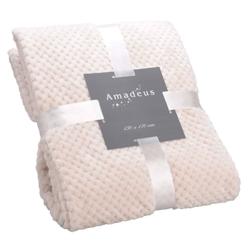 Plaid damier 130x170 crème -  Beige Rectangle Polyester Amadeus 170x130 cm - beige polyester 3520071439020_0