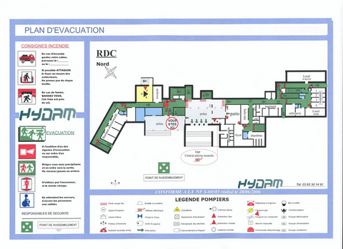 Plan d'évacuation conforme à la norme NF S 60303 - Informations et consignes à jour_0