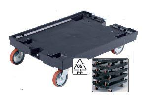 Plateforme roulante gerbable - plat159ch0806001 - 800x600mm - 450kg - Roues en polyuréthane orange_0