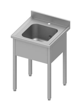 Plonge inox adossée avec 1 bac sans étagère 600x700x900 à monter - 934407060_0