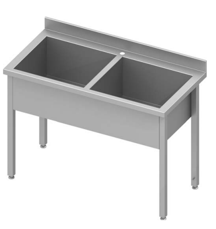 Plonge inox maxi 2 cuves profondes soudée 1200x800x900 h=300 - 931378120_0