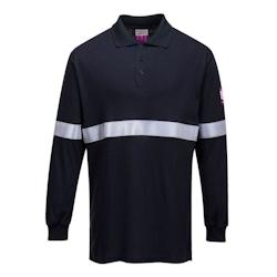 Portwest - Polo à manches longues antistatique avec bandes réfléchissantes Bleu Marine Taille L - L 5036108280469_0