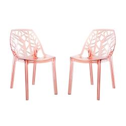 RATTATAN Lot de 2 chaises en polycarbonate, assise ergonomique, résistantes et empilables, design moderne pour cuisine, salle à manger,restaurant â€_0