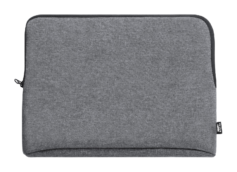 Sac pour ordinateur portable en RPET - compartiment zippé et intérieur rembourré - gris cendré - 138g_0