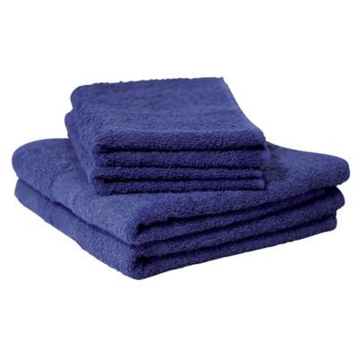 Serviettes de toilette coton bleues 50 x 90 cm, lot de 6_0