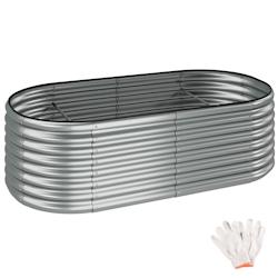 TecTake GmbH tectake Carré potager FLORMMA 200x100x60 cm  argent - 405630 - argenté acier 405630_0