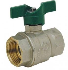 Vanne à sphère laiton F/F - Série NF - Poignée papillon aluminium verte 108P - Réf. : 108PNF - Chauffage, eau potable, climatisation, irrigation_0