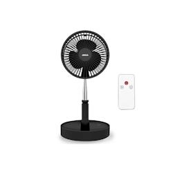 Ventilateur Silencieux Sans fil à Batterie Rechargeable USB NOIR  Pied Pliable & Télescopique Télécommande Autonomie 24h Jocca - noir 8435253581594_0