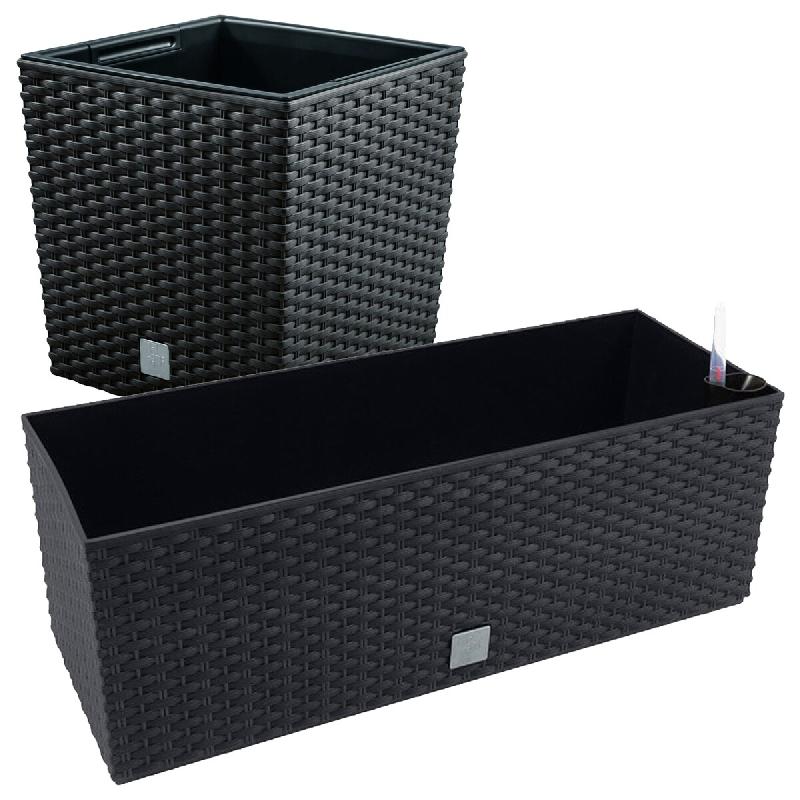 WellHome - Pot de fleurs 64L avec jardinière rectangulaire 17L - multicolore plastique PK5194_0