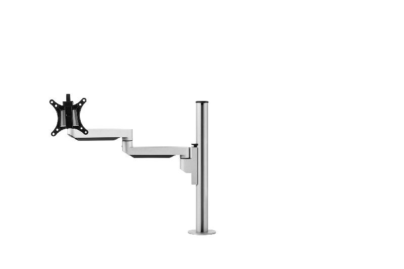Support écran BakkerElkhuizen Filex Galaxy Modular Single - pince/boulon - argent - réglable et 100% recyclable_0
