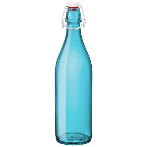Bouteilles Giara 1 litre en verre incolore ou couleur à fermeture par clip - BTLCPVRBL-BR04_0