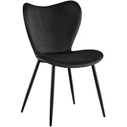 CLP Chaise de salle à manger Maika Noir /Velours - noir textile 326365_0