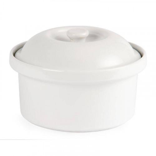 COCOTTE RONDE EN PORCELAINE BLANCHE OLYMPIA Ø 200 MM