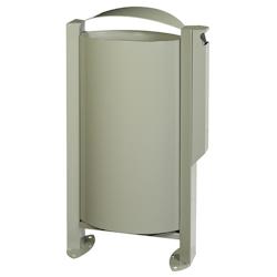 Rossignol - Corbeille 60L sur pied avec cendrier 3L ARKEA - gris ciment - gris acier 56525_0