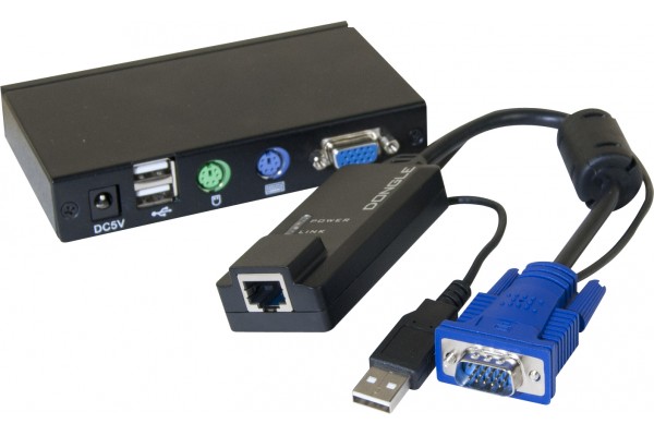 Dexlan déport KVM VGA/USB sur RJ-45 - 100m - Résolution jusqu'à 1920x1200 et compatibilité PS2_0