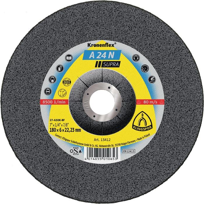 Disque à  ébarber A 24 N Supra à˜ 115x6mm coudé coudé 22,23mm KLINGSPOR_0