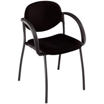 Fauteuil visiteur Lexia 2 - Tissu - Noir - Pieds Métal noir (Lot de 2)_0