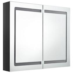 Helloshop26 - Armoire de salle de bain à miroir led 80 x 12 x 68 cm noir brillant  02_0006617 - 3000363524639_0