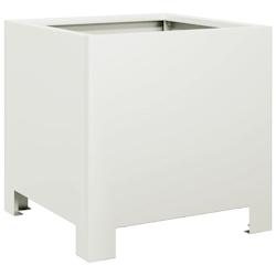 Helloshop26 - Jardinière bac lit surélevé plantes fleurs terrasse jardin 30 x 30 x 30 cm acier blanc 02_0037484 - 3000214253350_0