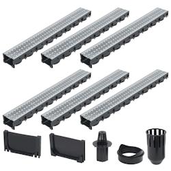 Helloshop26 - Lot de 6 caniveaux de drainage acier galvanisé 100 cm 02_0003069 - 3000105801530_0