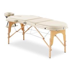 Helloshop26 - Table lit de massage pliant pliante beige (cadre : hêtre, revêtement : PVC, hauteur de la table : 630 - 850 mm) beige 14_0007744 - 300_0