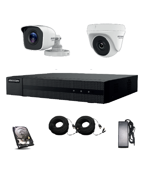 Kit XVR avec 2 caméras (1 dôme + 1 tube) 2 MP et disque dur 1 To - Réf. 557154_0