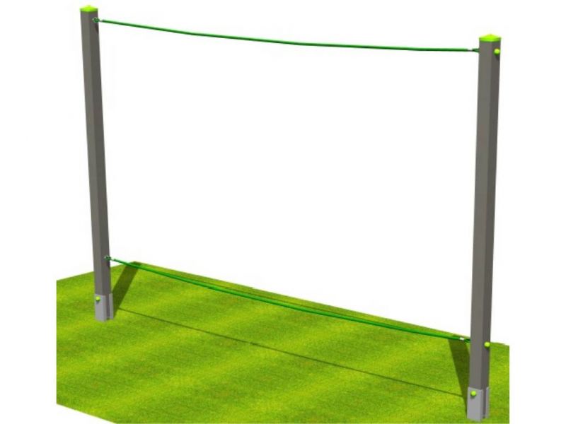 M-PS46 - Pont de corde - Parcours de santé Extébois - Hauteur chute libre maxi : 1,35 m - Dimensions 3,64 x 0,09 m_0