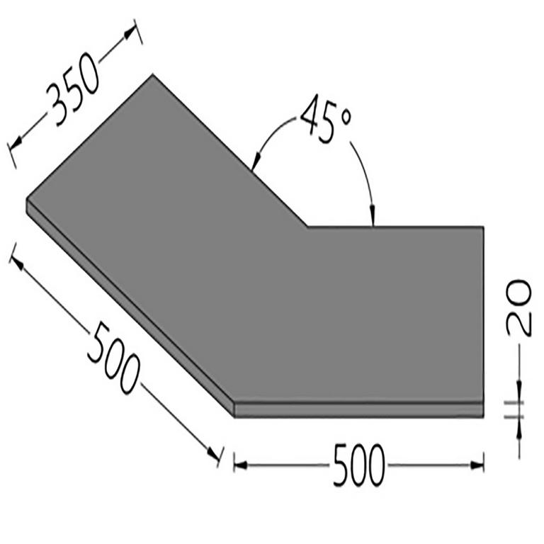 Option tablette service 45° - surélevé en pierre naturelle/quartz/dekton DANG45 - DANG45_0