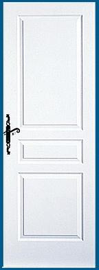 Porte postformée Seviac - 3 panneaux - Prépeinte ou laquée blanc RAL 9010_0