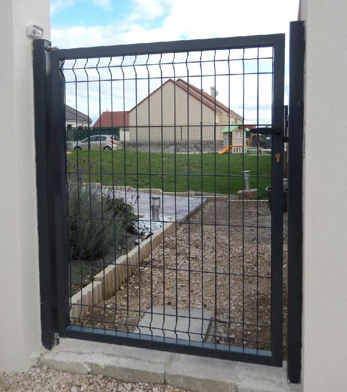 Portillon grillagé premium - droit - remplissage panneaux Bastipro (maille 200x50mm)_0