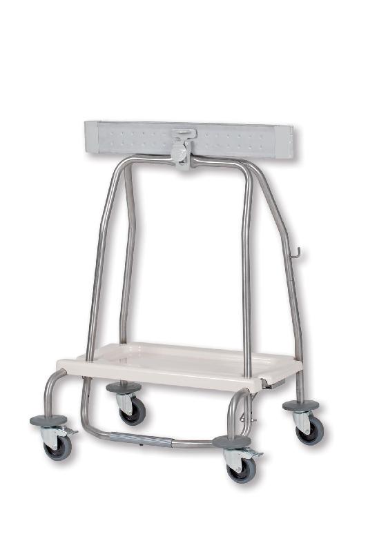 Rx0312SC001-312/1 CR - Porte-sac hermétique petit en acier inox AISI 304 avec roues pivotantes et pédale d'ouverture_0