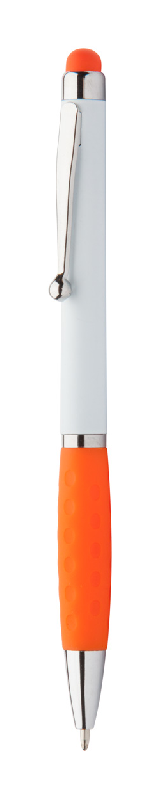 Stylo bille en plastique avec stylet - embases assorties - encre bleue - couleur orange_0