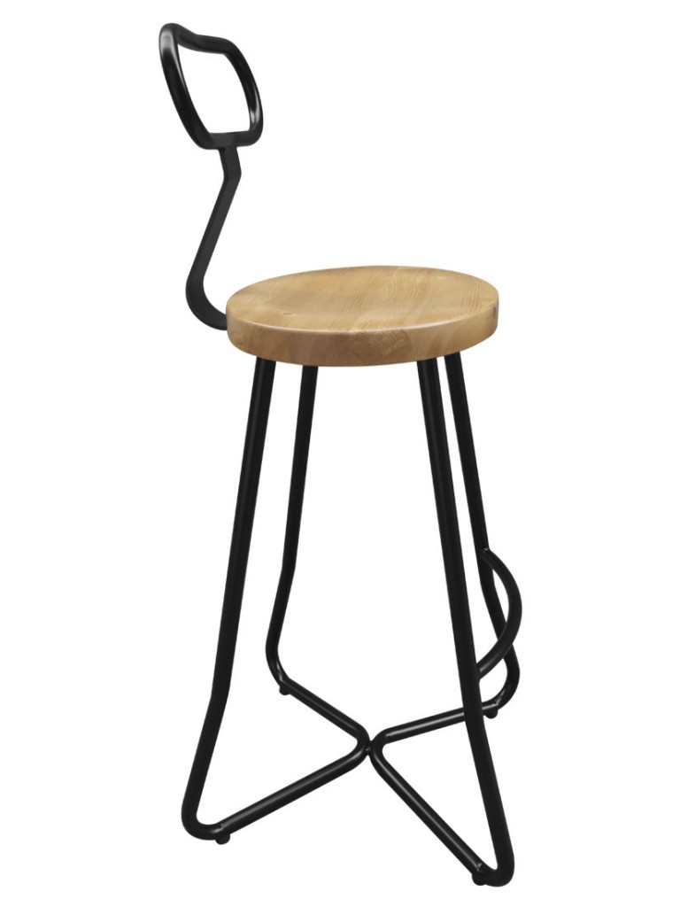 Tabouret de restaurant Factory THD - dossier haut - dimensions et poids détaillés_0
