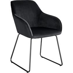 TecTake GmbH tectake Chaise de salle à manger avec aspect velours rembourré noir - 405920 - noir polyester 405920_0
