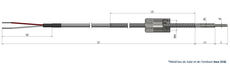 Thermistance de surface Baïonnette HS31 - PTC et NTC avec verrou en laiton nickelé_0