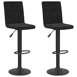 VidaXL Tabourets De Bar Lot De 2 Noir Velours - noir 335760_0