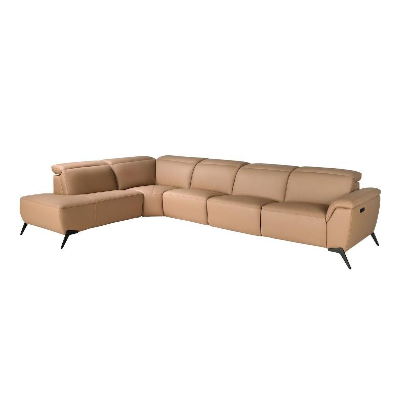 AC ANGEL CERDA Angel Cerdá Canapé d'angle relax modulaire gauche en cuir marron 6281C 376 x 240 x 104 - marron fourrure 8435631044000_0