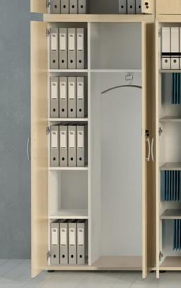 Armoire haute avec vestiaire et rangement - MDD - Noyer, Noir_0