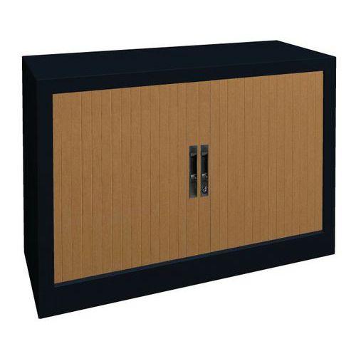 ARMOIRE MÉTAL À RIDEAUX PVC LAME RECOUVERTE 100 X 69 CM COLORIS HÊTRE/ANTHRACITE - MANUTAN COLLECTIVITÉS