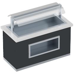 Buffet chaud avec bain-marie et protecteur d'écran 5 gn 1/1-150 fini wn - 2000x850x1320 mm - 4960 W 230/1V - 11057WN1 Eurast - gris 11057WN1_0